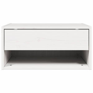 Comodino 2 pz-Set di 2 Tavolino da notte Bianco 50 x 32,5 x 24 cm Legno di pino massello