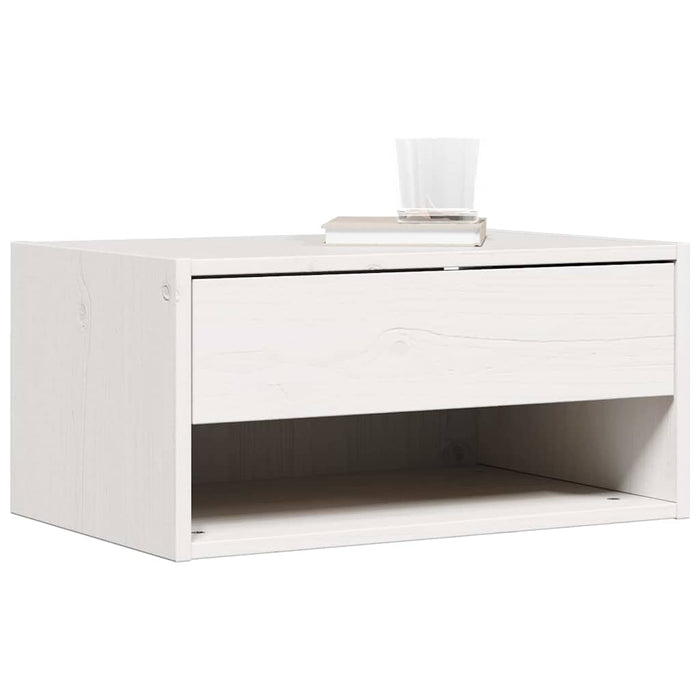 vidaXL Comodino 2 pcs Bianco 50 x 32.5 x 24 cm Legno di pino massello