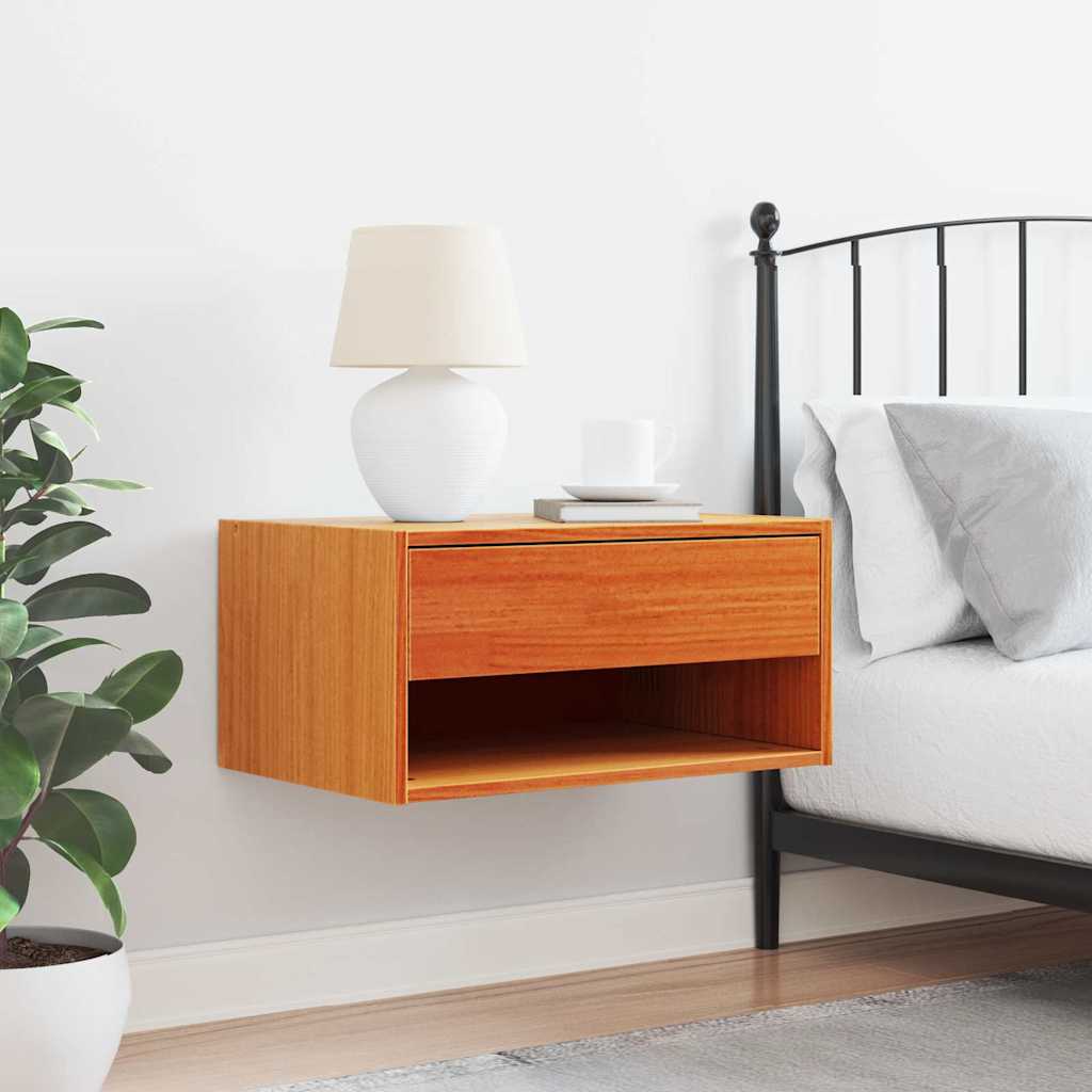 vidaXL Comodino Cera marrone 50 x 32.5 x 24 cm Legno di pino massello