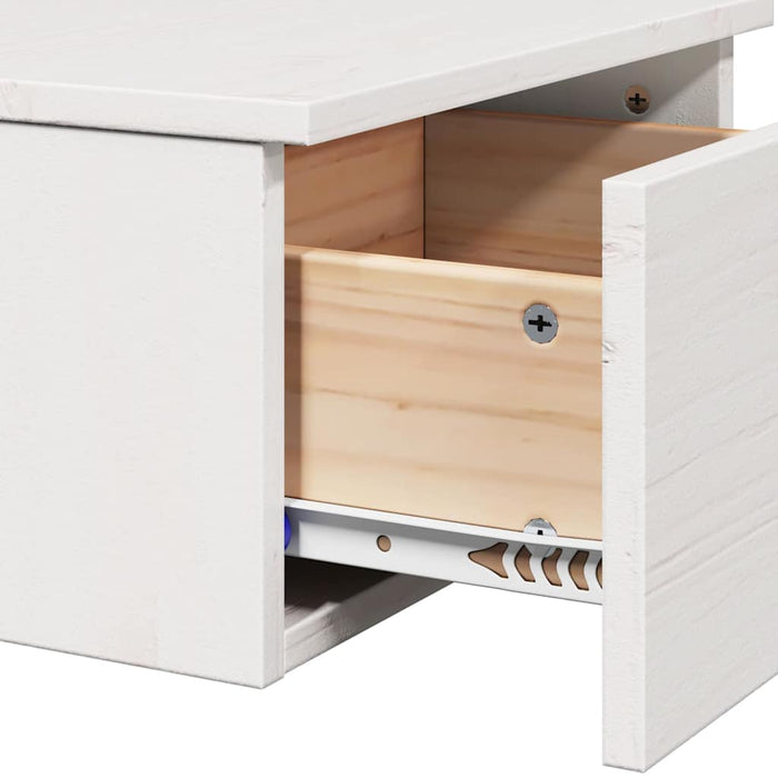 vidaXL Comodino Bianco 37 x 35 x 18.5 cm Legno di pino massello