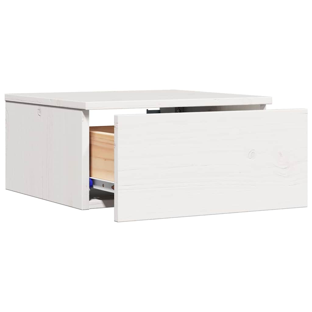 vidaXL Comodino 2 pcs Bianco 37 x 35 x 18.5 cm Legno di pino massello