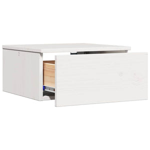 vidaXL Comodino 2 pcs Bianco 37 x 35 x 18.5 cm Legno di pino massello