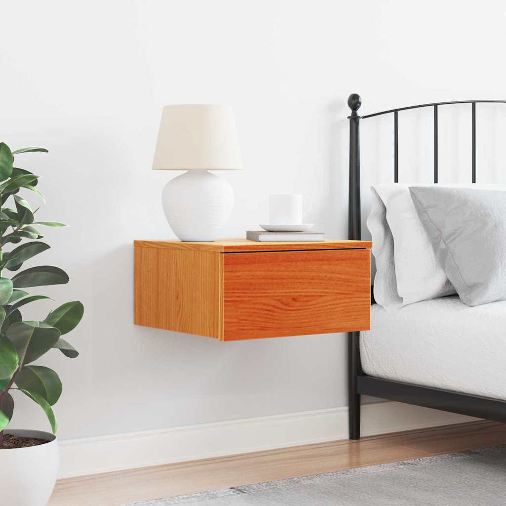 vidaXL Comodino Cera marrone 37 x 35 x 18.5 cm Legno di pino massello