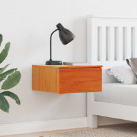 vidaXL Comodino con cassetto 2 pcs Cera marrone 37 x 35 x 18.5 cm