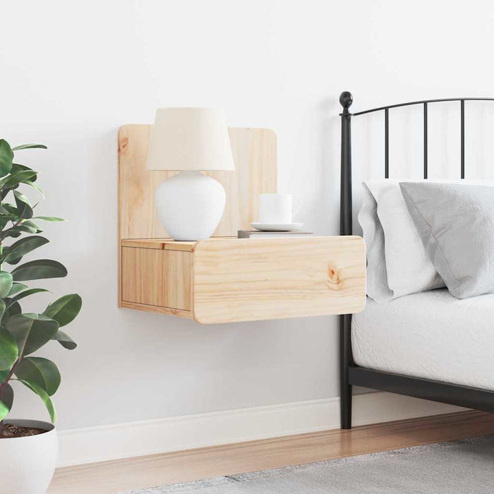 vidaXL Comodino Marrone 44 x 32.5 x 40 cm Legno di pino massello