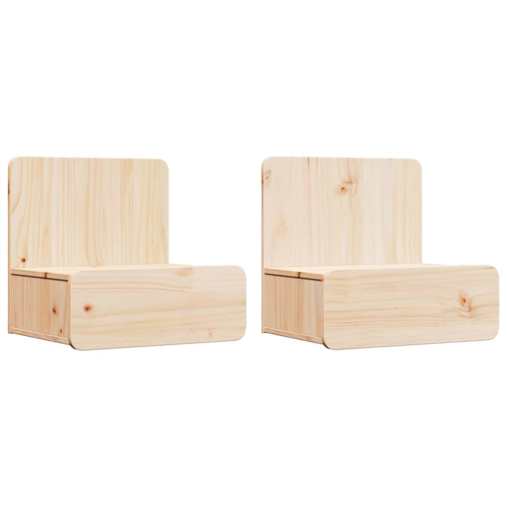 vidaXL Comodino 2 pcs Marrone 44 x 32.5 x 40 cm Legno di pino massello