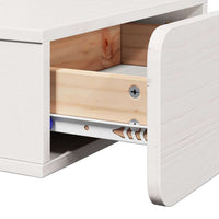 vidaXL Comodino Bianco 44 x 32.5 x 40 cm Legno di pino massello
