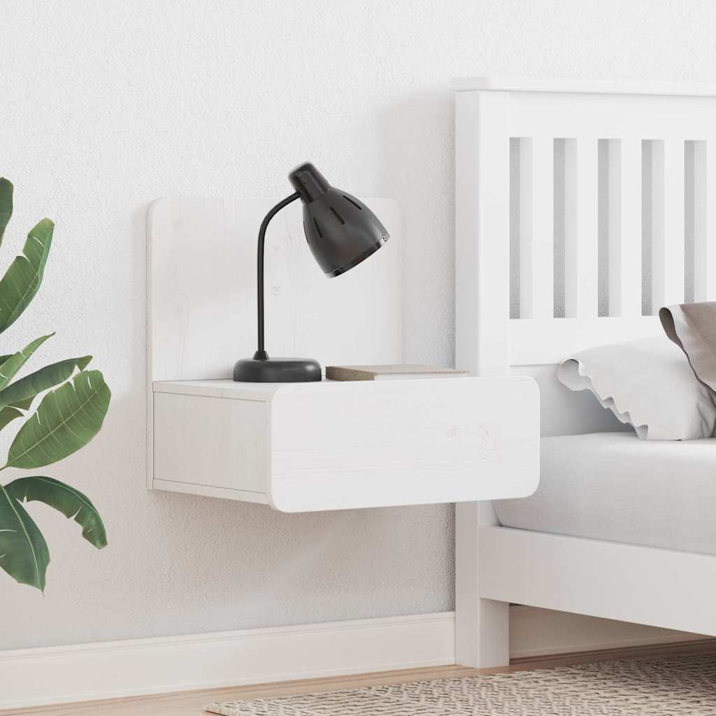 vidaXL Comodino 2 pcs Bianco 44 x 32.5 x 40 cm Legno di pino massello