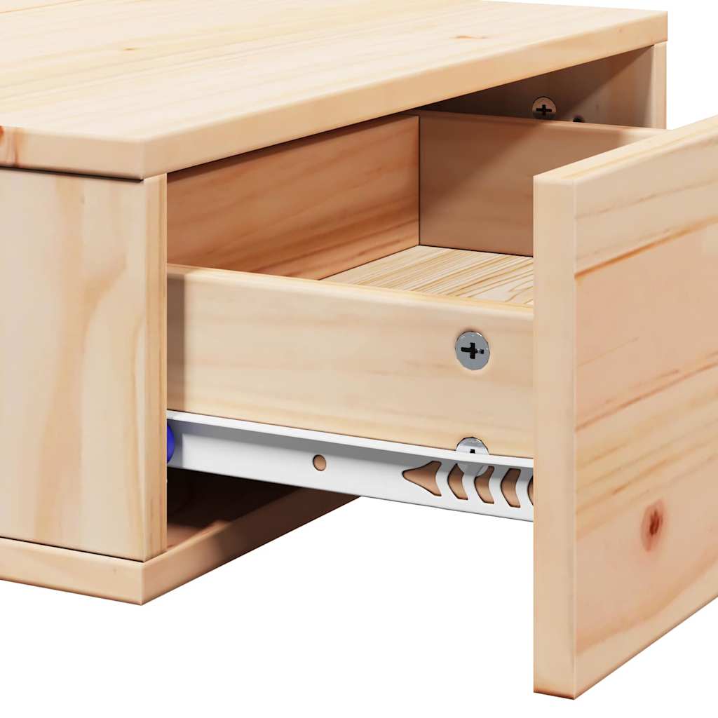 vidaXL Comodino Marrone 42 x 32.5 x 40 cm Legno di pino massello