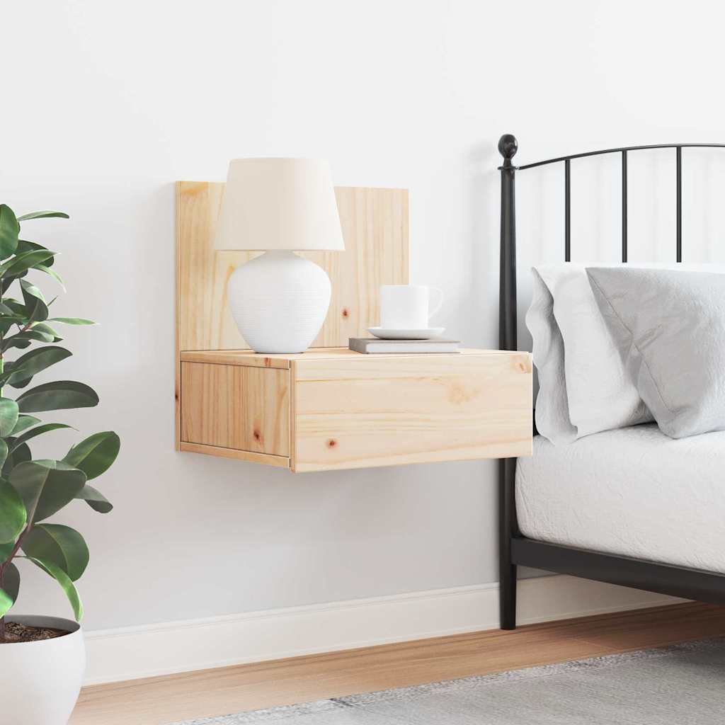 vidaXL Comodino Marrone 42 x 32.5 x 40 cm Legno di pino massello