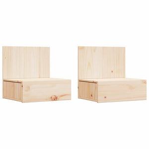 Comodino 2 pz-Set di 2 Tavolino da notte Marrone 42 x 32,5 x 40 cm Legno di pino massello