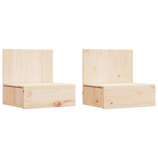 Comodino 2 pz-Set di 2 Tavolino da notte Marrone 42 x 32,5 x 40 cm Legno di pino massello