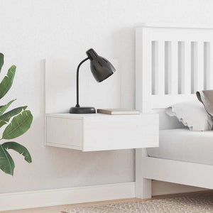 vidaXL Comodino Bianco 42 x 32.5 x 40 cm Legno di pino massello