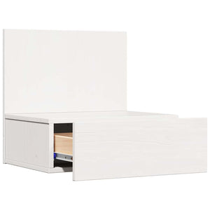 vidaXL Comodino Bianco 42 x 32.5 x 40 cm Legno di pino massello