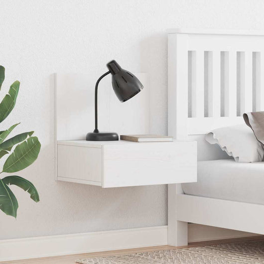 vidaXL Comodino 2 pcs Bianco 42 x 32.5 x 40 cm Legno di pino massello