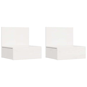 vidaXL Comodino 2 pcs Bianco 42 x 32.5 x 40 cm Legno di pino massello