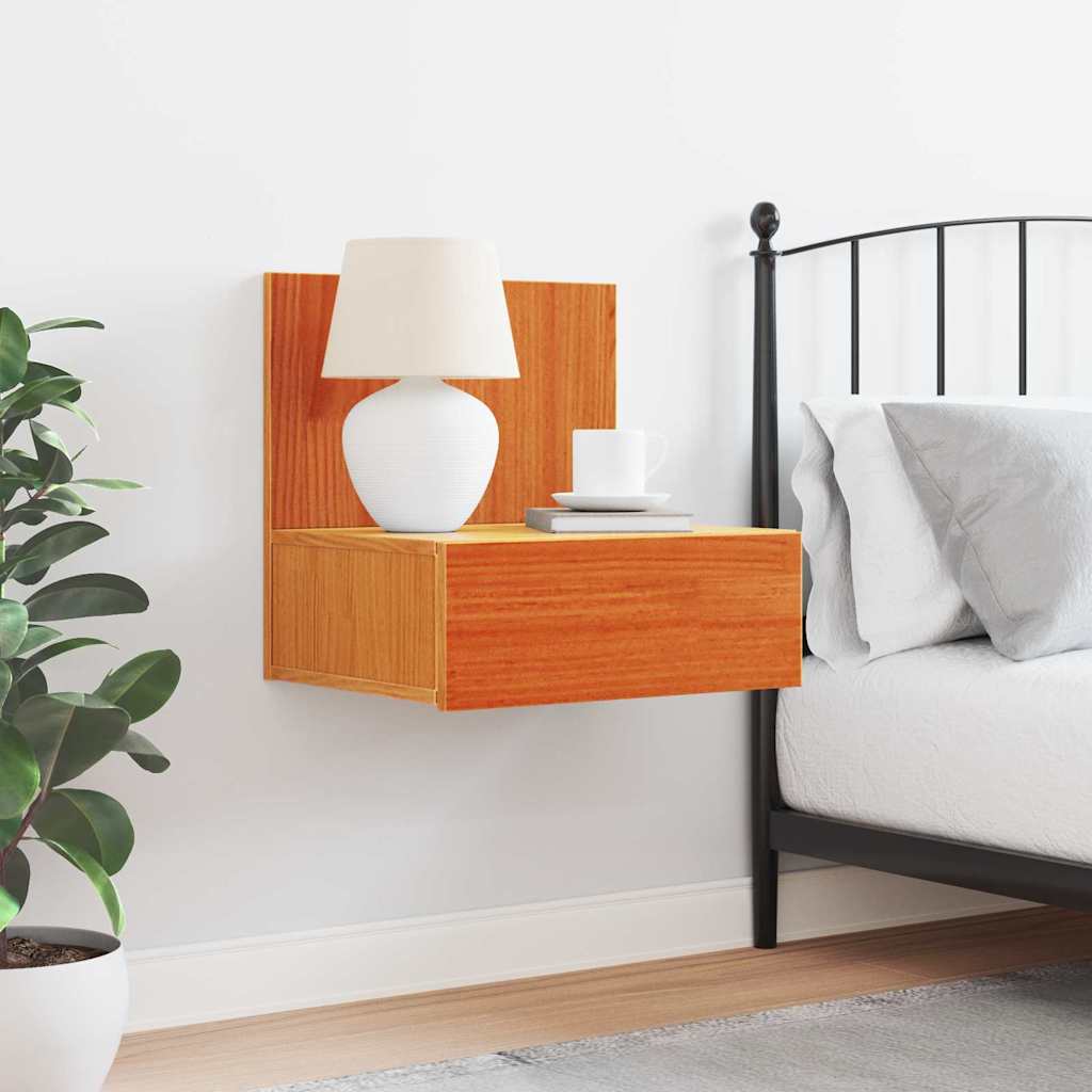 vidaXL Comodino Cera marrone 42 x 32.5 x 40 cm Legno di pino massello