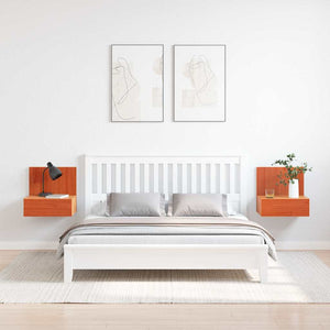 vidaXL Comodino con cassetto 2 pcs Cera marrone 42 x 32.5 x 40 cm