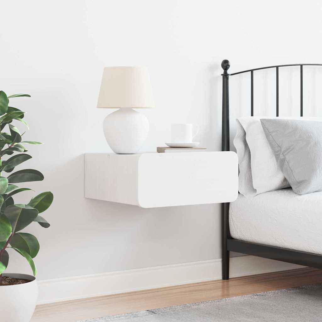 vidaXL Comodino Bianco 39 x 34 x 16.5 cm Legno di pino massello