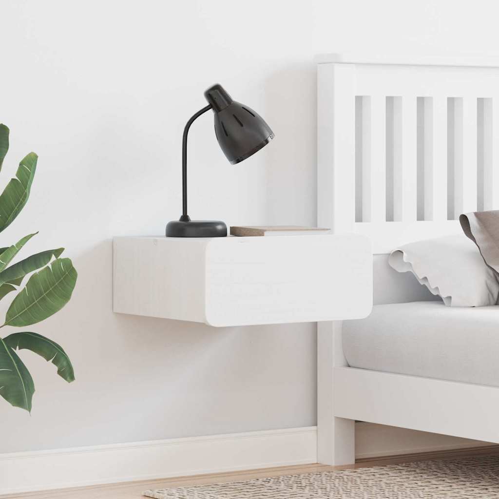 Comodino 2 pz-Set di 2 Tavolino da notte Bianco 39 x 34 x 16,5 cm Legno di pino massello