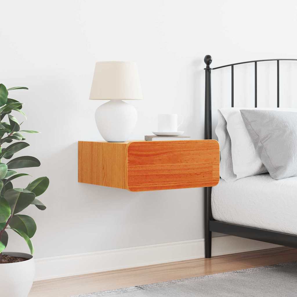 vidaXL Comodino Cera marrone 39 x 34 x 16.5 cm Legno di pino massello