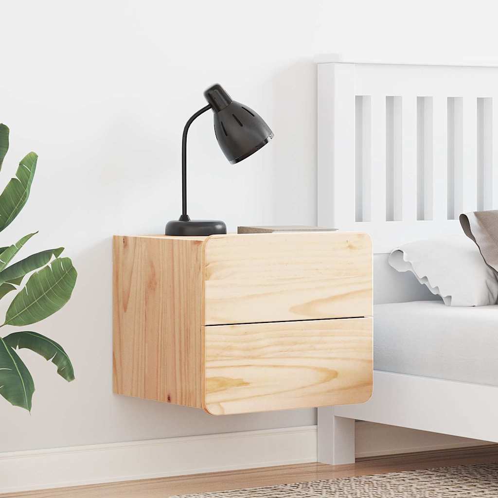 vidaXL Comodino 2 pcs Marrone 39 x 34 x 33 cm Legno di pino massello