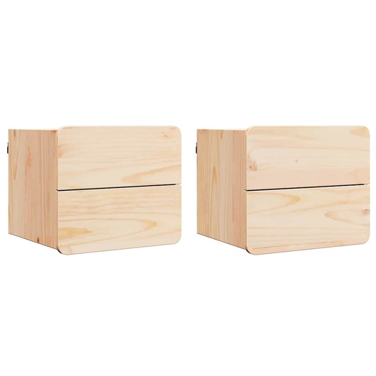 Comodino 2 pz-Set di 2 Tavolino da notte Marrone 39 x 34 x 33 cm Legno di pino massello 389389