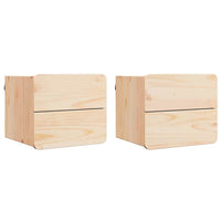 vidaXL Comodino 2 pcs Marrone 39 x 34 x 33 cm Legno di pino massello