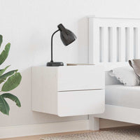 vidaXL Comodino Bianco 39 x 34 x 33 cm Legno di pino massello
