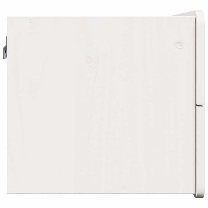 Comodino-Tavolino da notte Bianco 39 x 34 x 33 cm Legno di pino massello