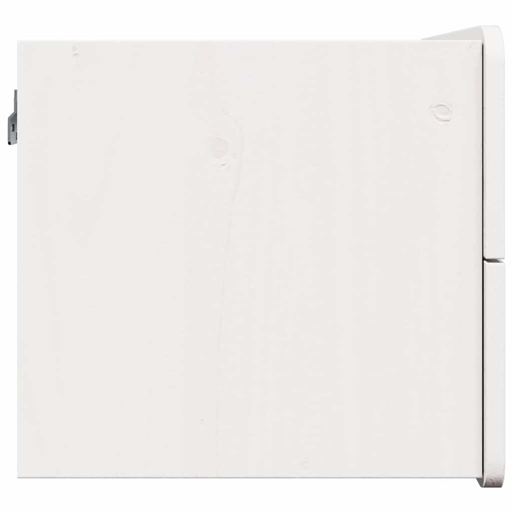 vidaXL Comodino Bianco 39 x 34 x 33 cm Legno di pino massello