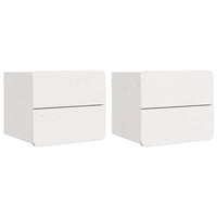 vidaXL Comodino 2 pcs Bianco 39 x 34 x 33 cm Legno di pino massello