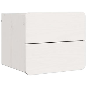 vidaXL Comodino 2 pcs Bianco 39 x 34 x 33 cm Legno di pino massello