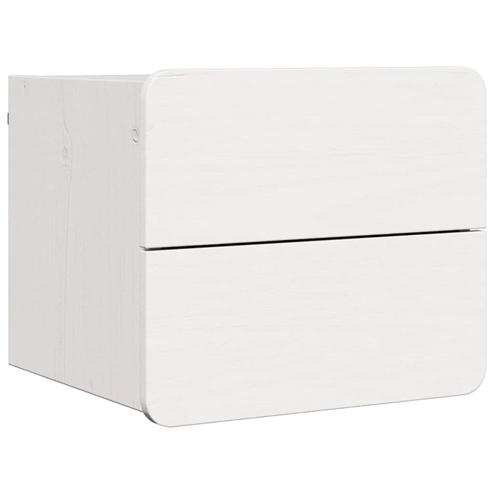 vidaXL Comodino 2 pcs Bianco 39 x 34 x 33 cm Legno di pino massello