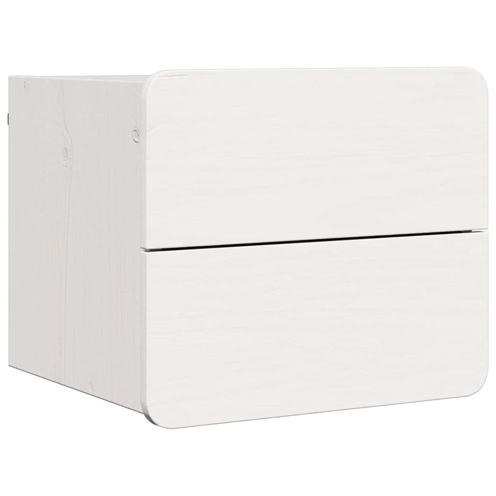 Comodino 2 pz-Set di 2 Tavolino da notte Bianco 39 x 34 x 33 cm Legno di pino massello