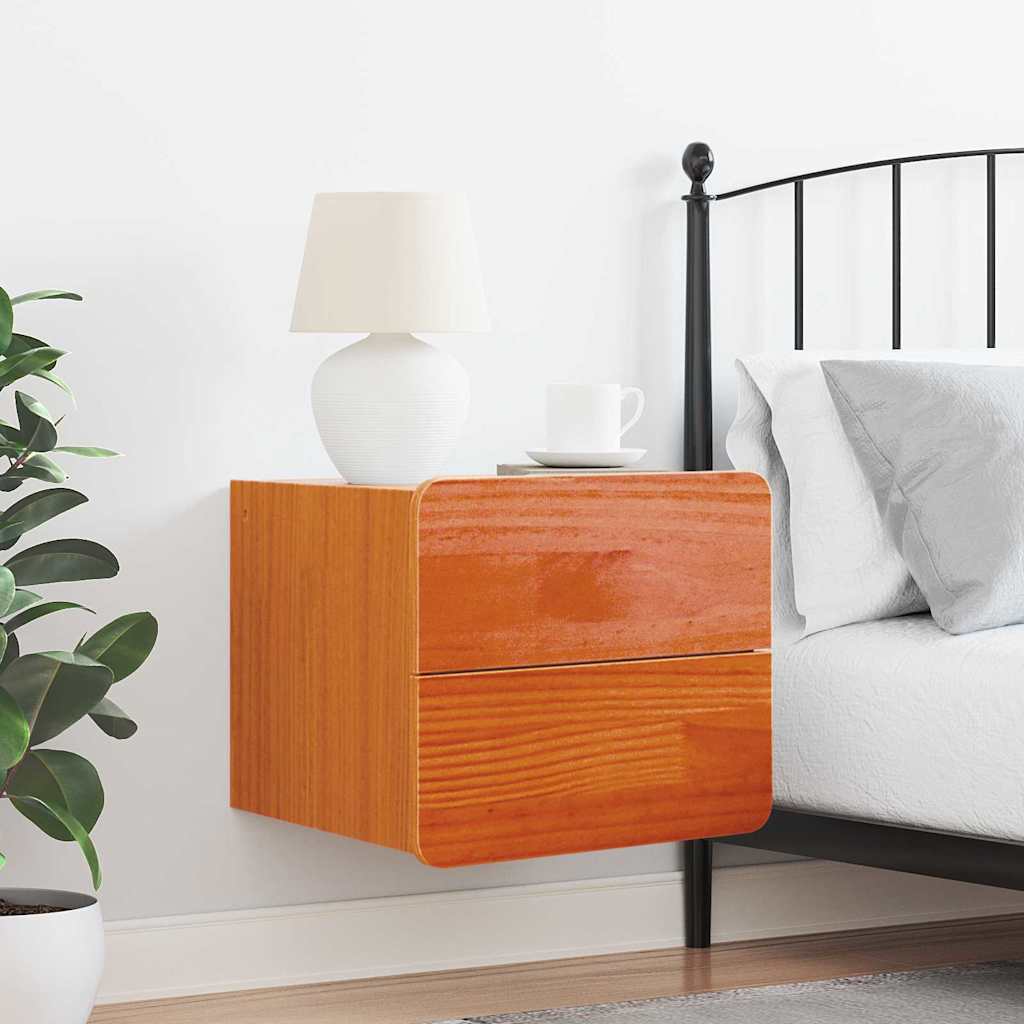 vidaXL Comodino Cera marrone 39 x 34 x 33 cm Legno di pino massello