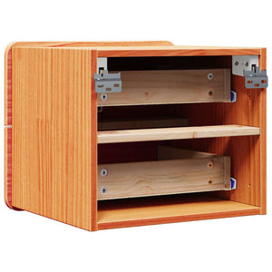 Comodino 2 pz-Set di 2 Tavolino da notte Marrone 39 x 34 x 33 cm Legno di pino massello 119755