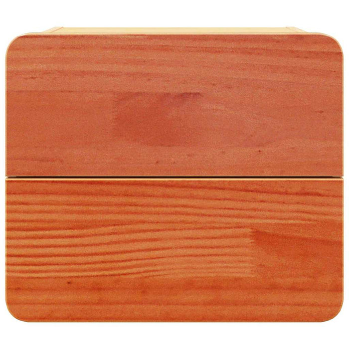 Comodino 2 pz-Set di 2 Tavolino da notte Marrone 39 x 34 x 33 cm Legno di pino massello 119755