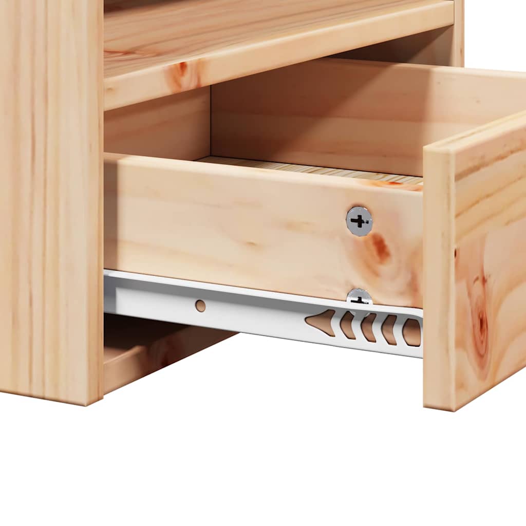 vidaXL Comodino Marrone 38 x 36 x 29.5 cm Legno di pino massello