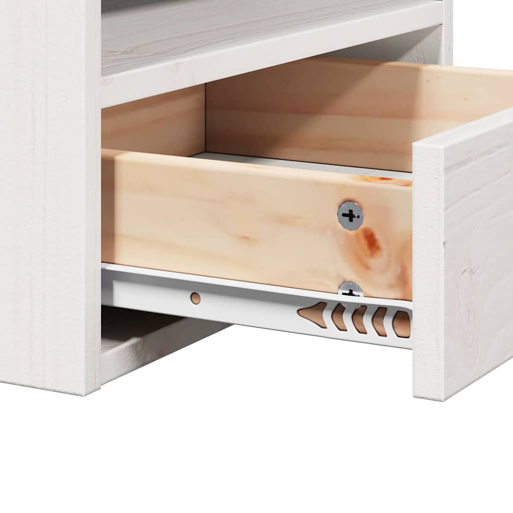 vidaXL Comodino Bianco 38 x 36 x 29.5 cm Legno di pino massello