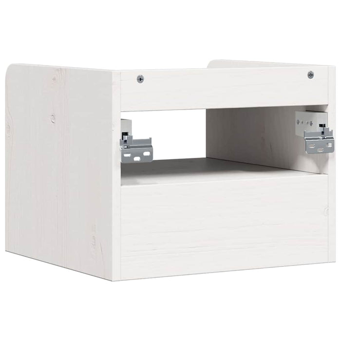 Comodino-Tavolino da notte Bianco 38 x 36 x 29,5 cm Legno di pino massello