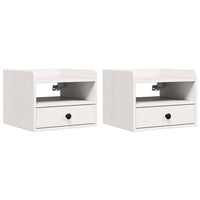 vidaXL Comodino 2 pcs Bianco 38 x 36 x 29.5 cm Legno di pino massello
