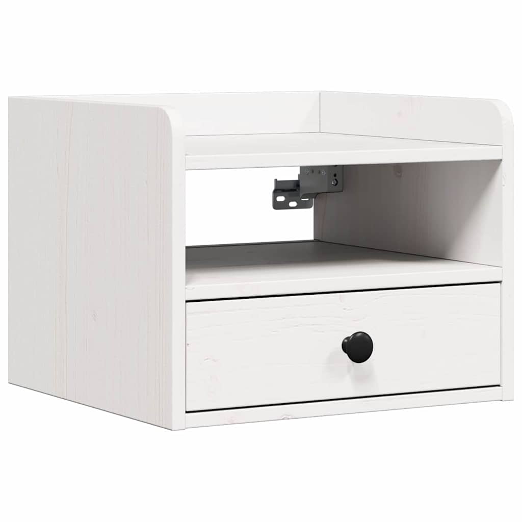 Comodino 2 pz-Set di 2 Tavolino da notte Bianco 38 x 36 x 29,5 cm Legno di pino massello
