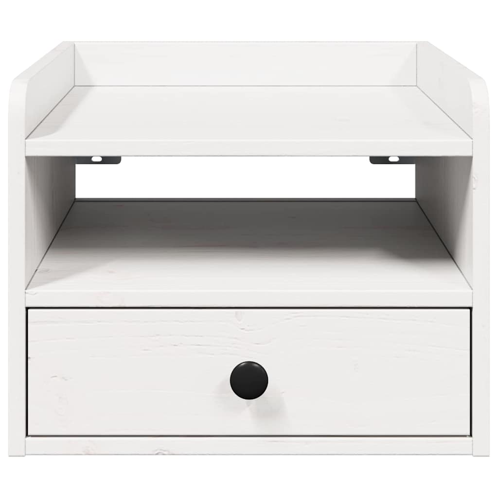 vidaXL Comodino 2 pcs Bianco 38 x 36 x 29.5 cm Legno di pino massello
