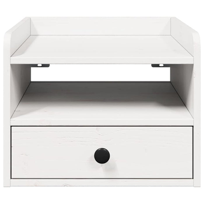 vidaXL Comodino 2 pcs Bianco 38 x 36 x 29.5 cm Legno di pino massello
