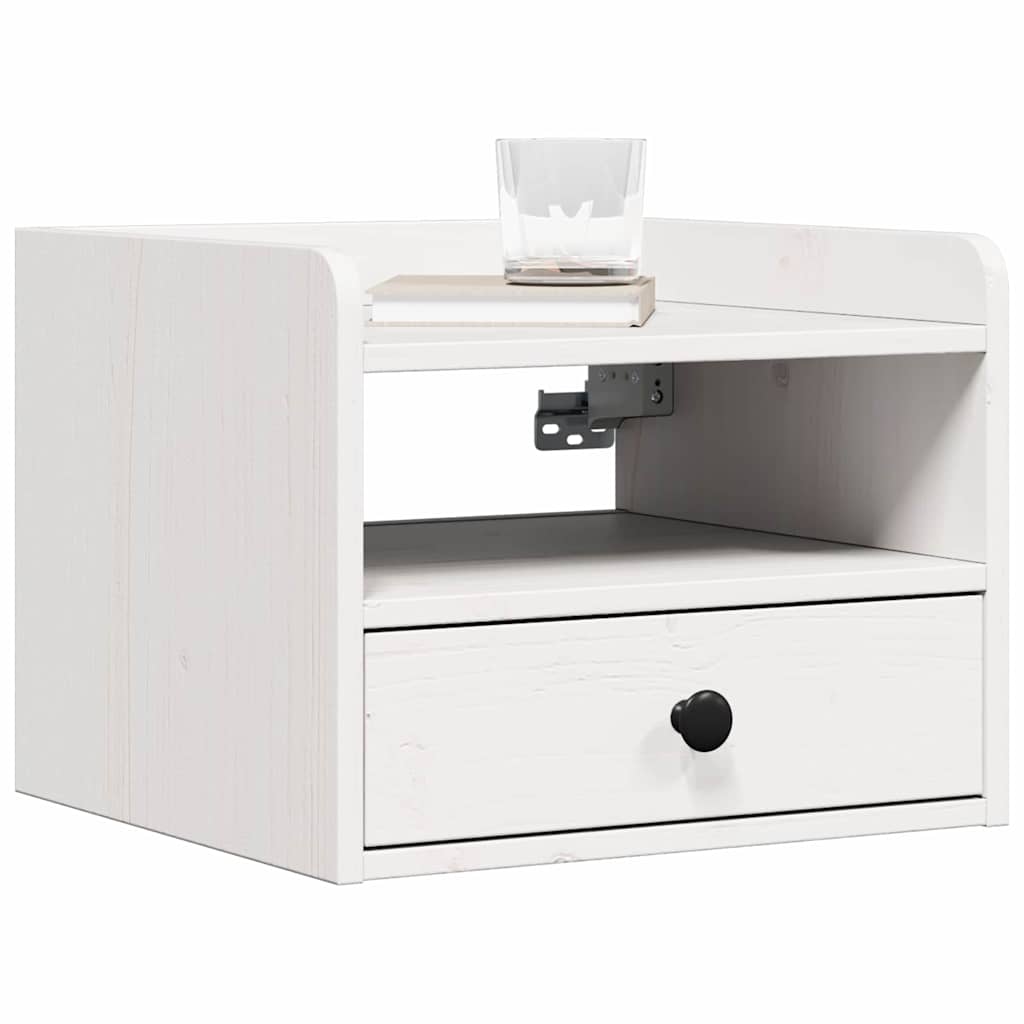 vidaXL Comodino 2 pcs Bianco 38 x 36 x 29.5 cm Legno di pino massello