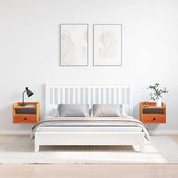 vidaXL Comodino con cassetto 2 pcs Cera marrone 38 x 36 x 29.5 cm