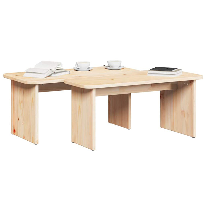 vidaXL Tavolino da salotto 2 pcs Naturale 100 x 69 x 35.5 cm