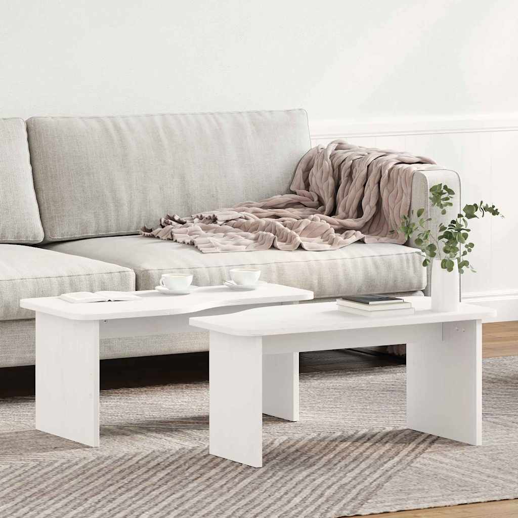vidaXL Tavolino da salotto 2 pcs Bianco 100 x 69 x 35.5 cm