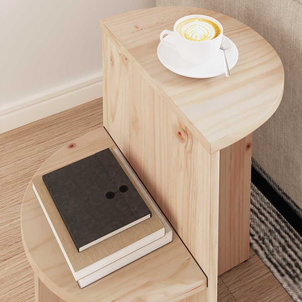 Tavolo laterale Naturale 50 x 40 x 50 cm Legno di pino massello 873526